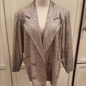 Vintage Lina Lee Metallic patterned Leather Jacket